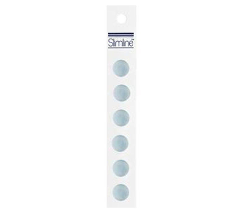 Slimline Buttons - 1/2-inch Light Blue 6 Piece Hook #46
