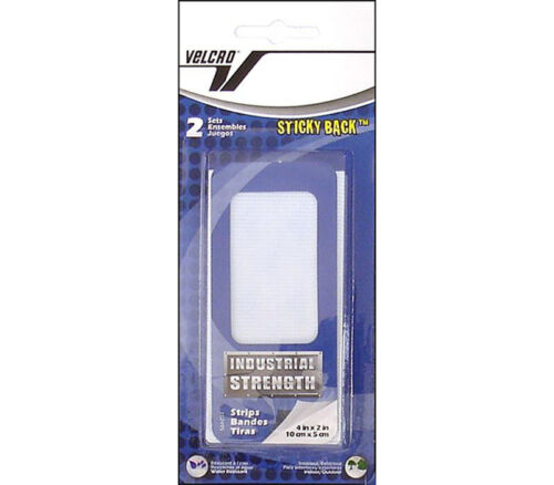 Velcro Industrial Strength Strip - 2-inch x 4-inch - 2 Piece - White