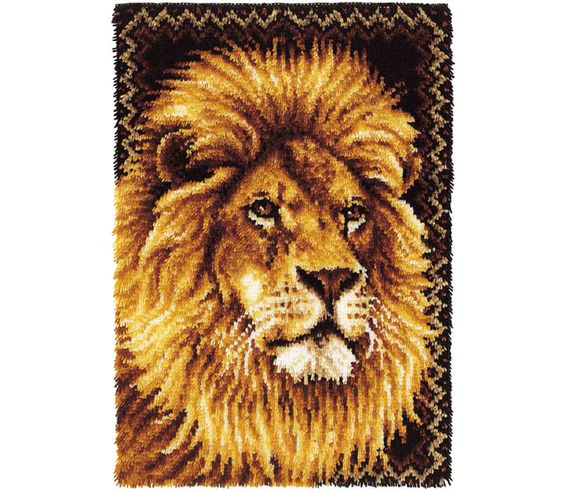 Wonderart Lion 27-inch x 40-inch Latch Hook #030023