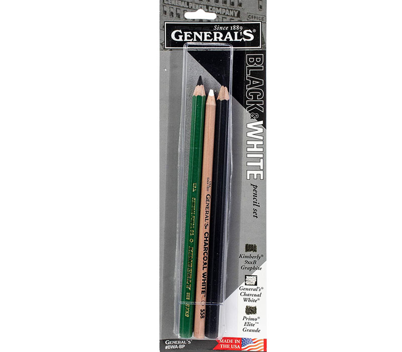 General Pencil Black and White Pencil Set - 3 Piece