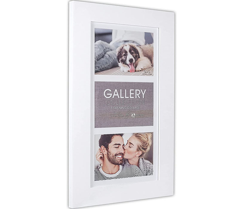 Malden International Collage Wall Frame - White - 3 Openings at 5x7