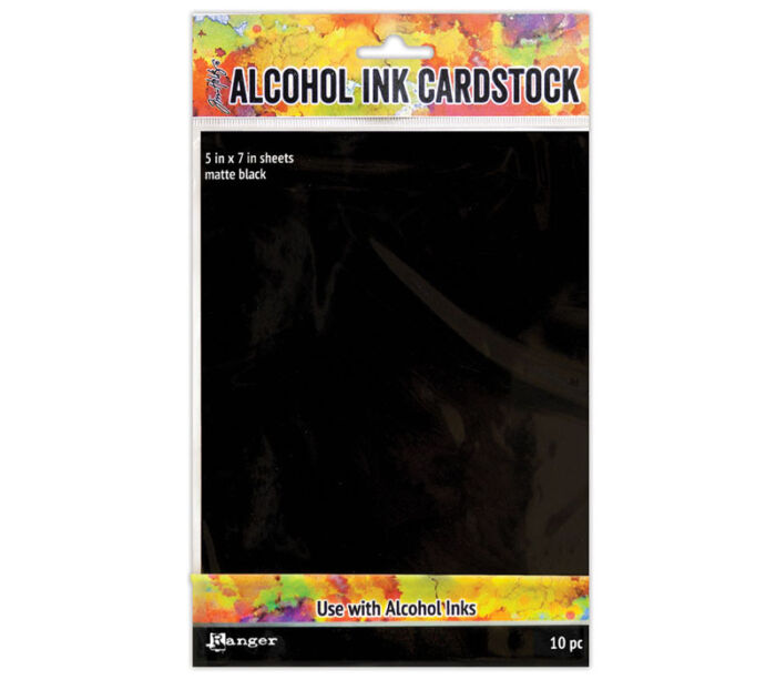 Alcohol Ink Cardstock 5-inch x 7-inch - Black Matte - 10 Sheets
